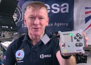Tim Peake Using Raspberry Pi Astro Pi MP3 Player On The ISS