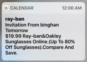 iCloud Calendar Spam