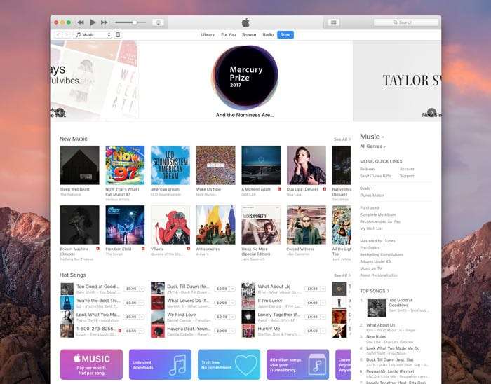 iTunes 12.7