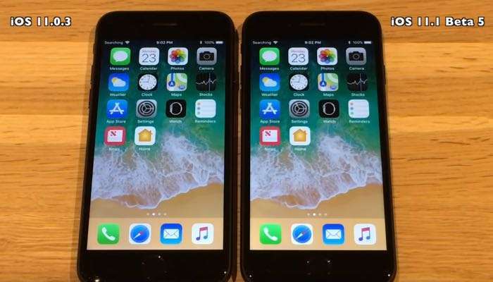 iOS 11.0.3 vs iOS 11.1 Beta 5