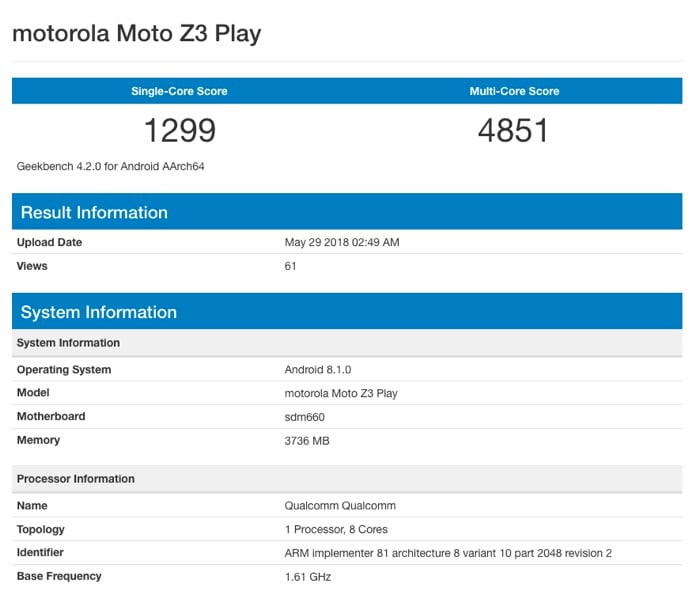 Motorola Moto Z3 Play