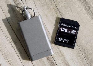 Compact Titanium Keychain SD Memory Card Case