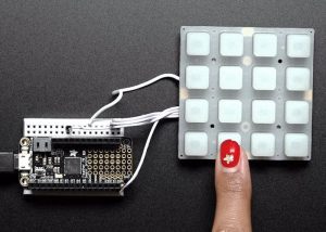NeoTrellis RGB driver PCB for 4×4 keypad arrives at Adafruit