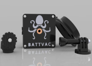 Mini Batt Vac rechargeable battery suction cup mount