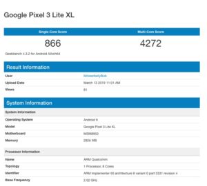 Google Pixel 3 Lite XL