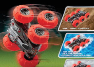 Six wheel tumbling amphibious RC car