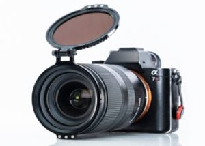Alter hinged camera filter adapter