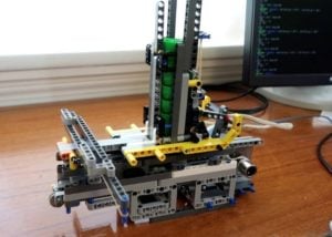 LEGO plastic cap firing Raspberry Pi robot turret