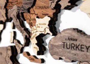 Laser cut wooden world map