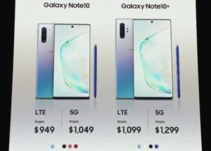 Galaxy Note 10 Plus 5G pricing