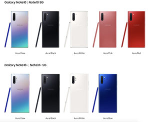 Note 10 colors