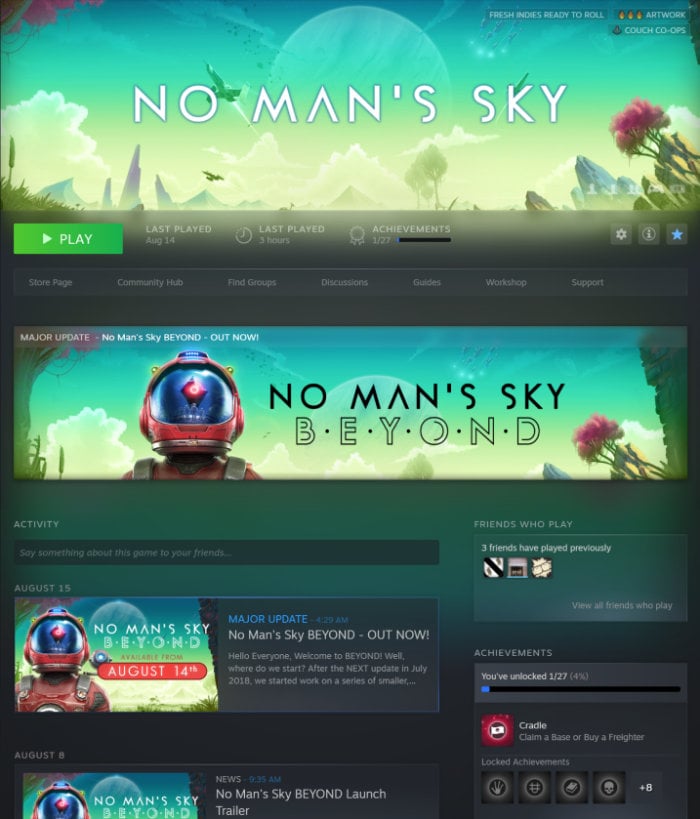 Steam library beta