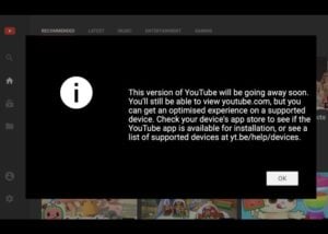 YouTube TV-friendly web interface