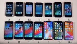 Apple's iPhones from the last 12 years