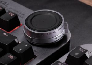 AZIO keyboard and control knob