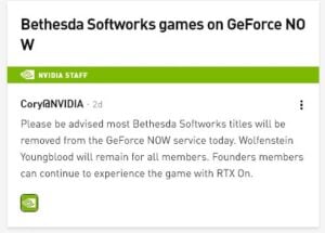 Bethesda GeForce NOW