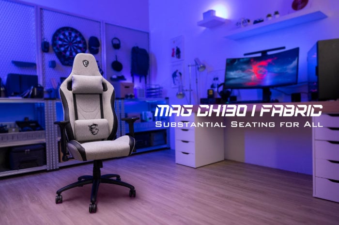 MSI MAG CH130 gaming chairs with REPELTEK fabric
