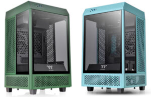 Thermaltake Tower 100 Mini PC cases in Turquoise and Racing Green