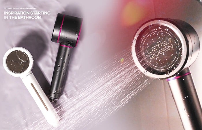 Queen shower head filters water