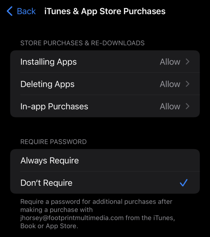 control purchases on iPhone