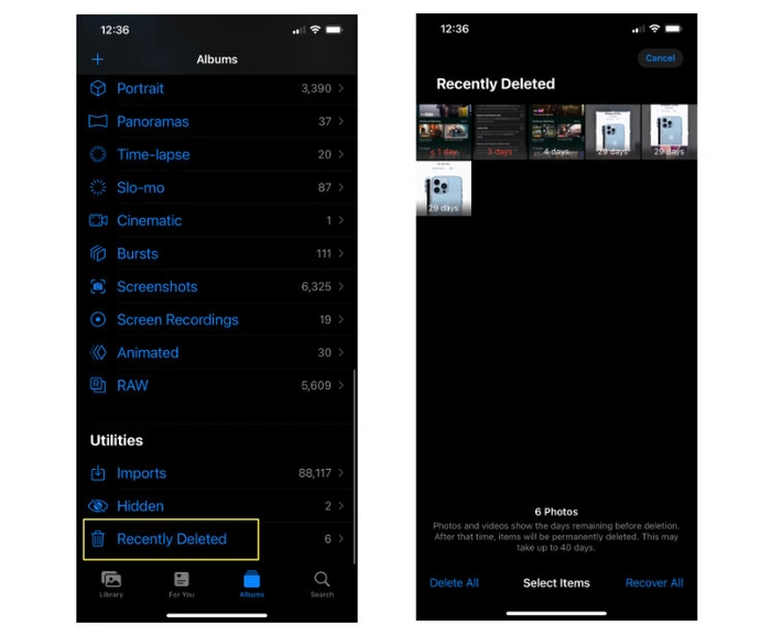 How to recover iPhone deleted photos