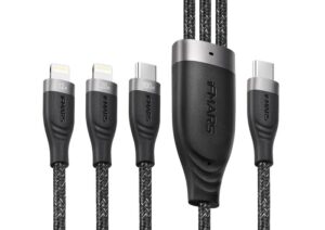 100W dual USB-C and Lightning charging cable