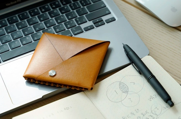 leather origami wallet