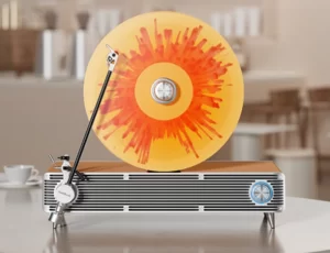 upright vinyl record player