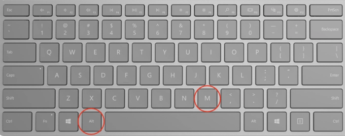 Alt + M Choose a snipping tool shortcut for mode