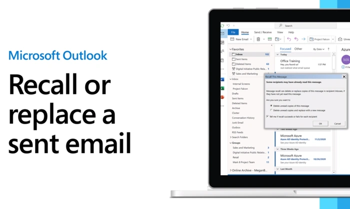 Recall an email in Outlook 365 Exchange