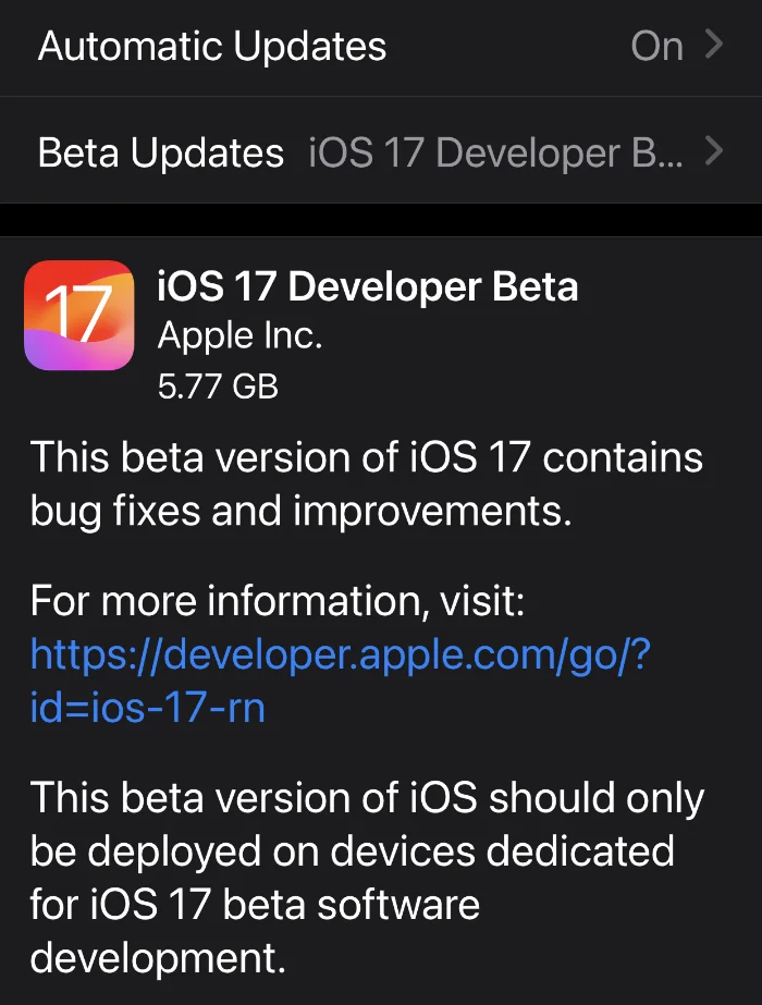 iOS 17 beta