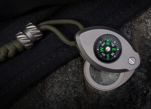 EDC loupe magnifier and compass