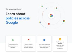 Google Transparency Center website