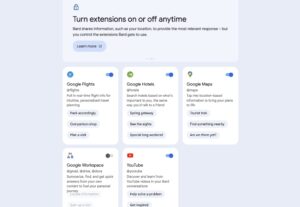 Google Bard extensions