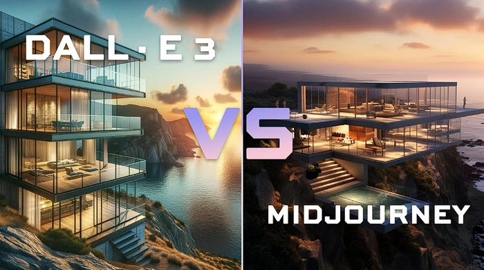 Midjourney vs DallE 3 prompt results compared