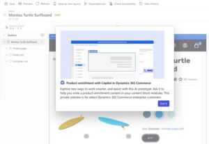 AI Copilot Dynamics 365 Commerce Site Builder