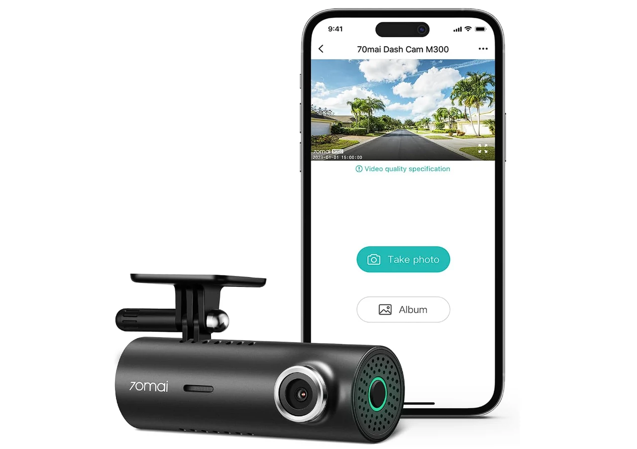 70mai Dash Cam M300 1296P QHD Built in WiFi Smart Dash Camera for Cars