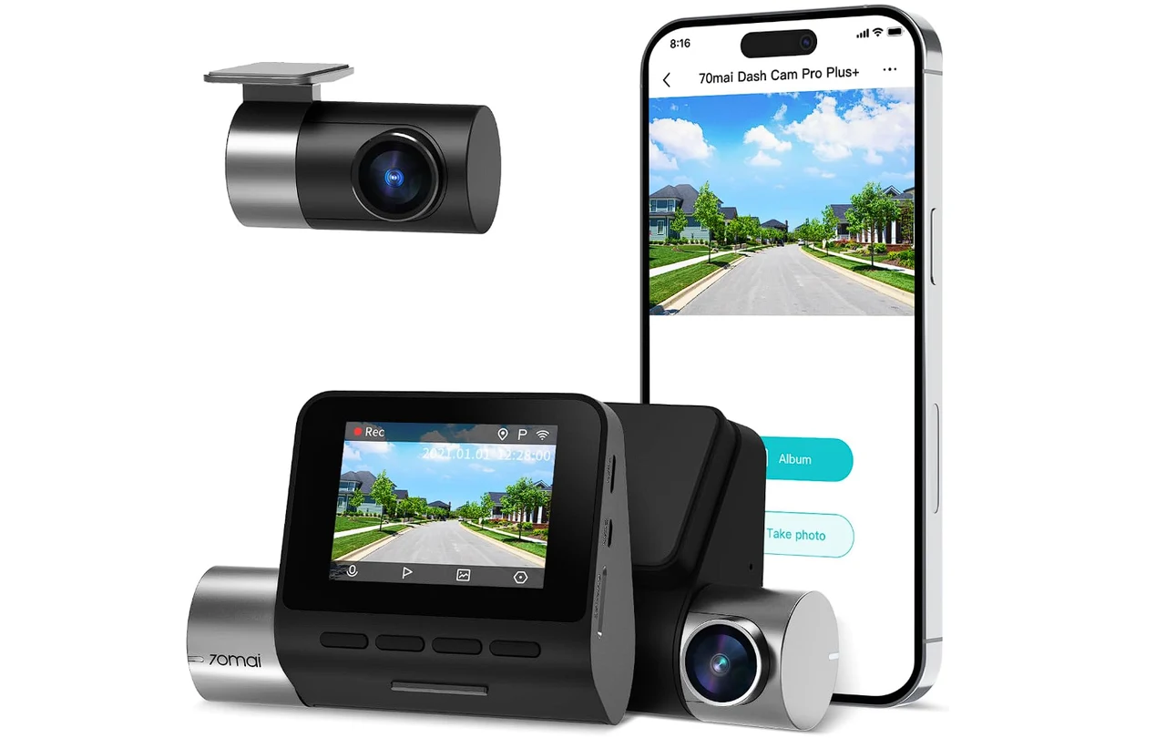 70mai True 2-7K 1944P Ultra Full HD Dash Cam A500S Front and Rear Built-in WiFi GPS Smart Dash Camera for Cars