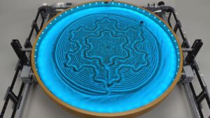 sand art drawing CNC machine built using LEGO bricks