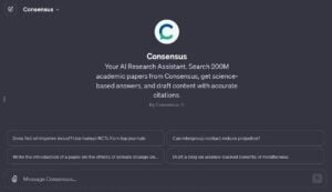 Consensus custom GPT scientific research ChatGPT