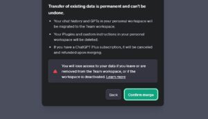 merge ChatGPT Plus and Teams OpenAI accounts