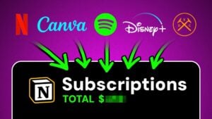Subscription Tracker in Notion