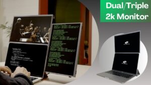 triple laptop 2K monitors