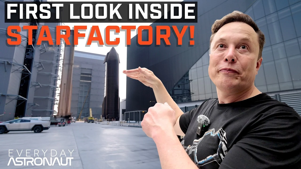 Guided tour inside SpaceX Starfactory with Elon Musk