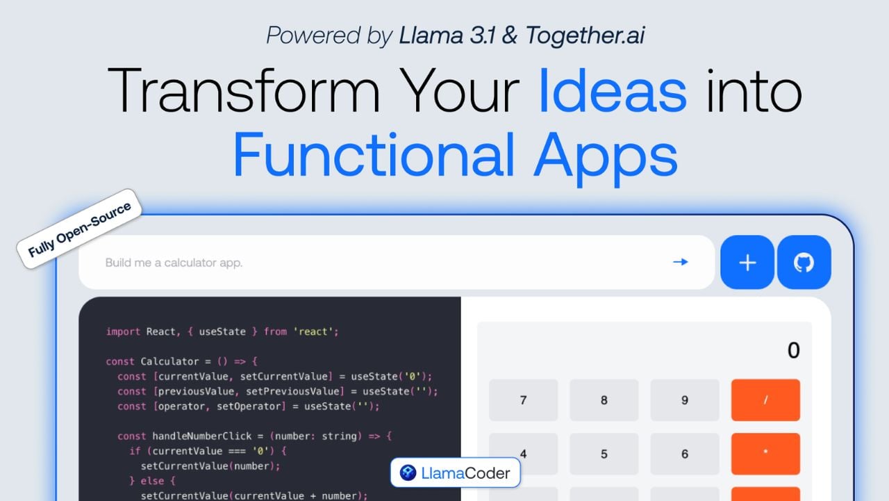 LlamaCoder AI coding assistant