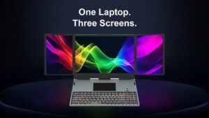 TriMax Pro triple screen laptop 2024 Kickstarter