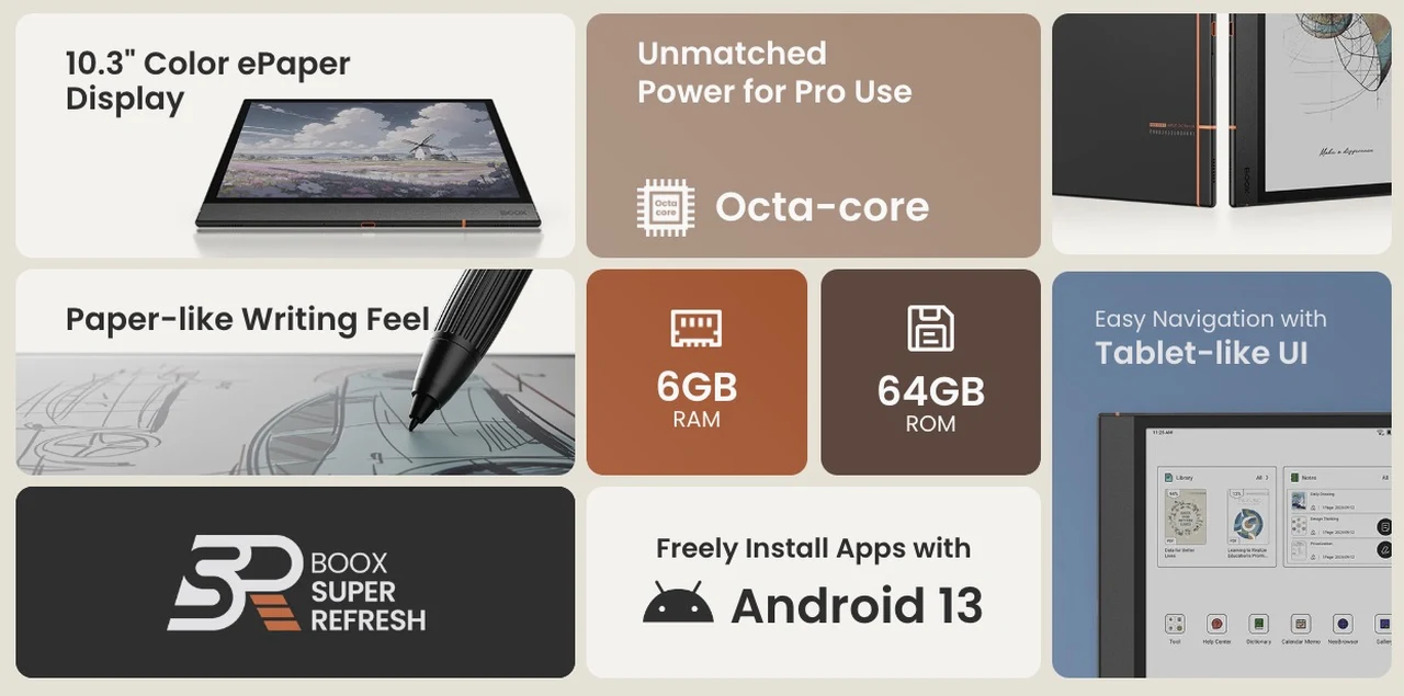 BOOX Note Air4 C Color ePaper Notebook Specifications
