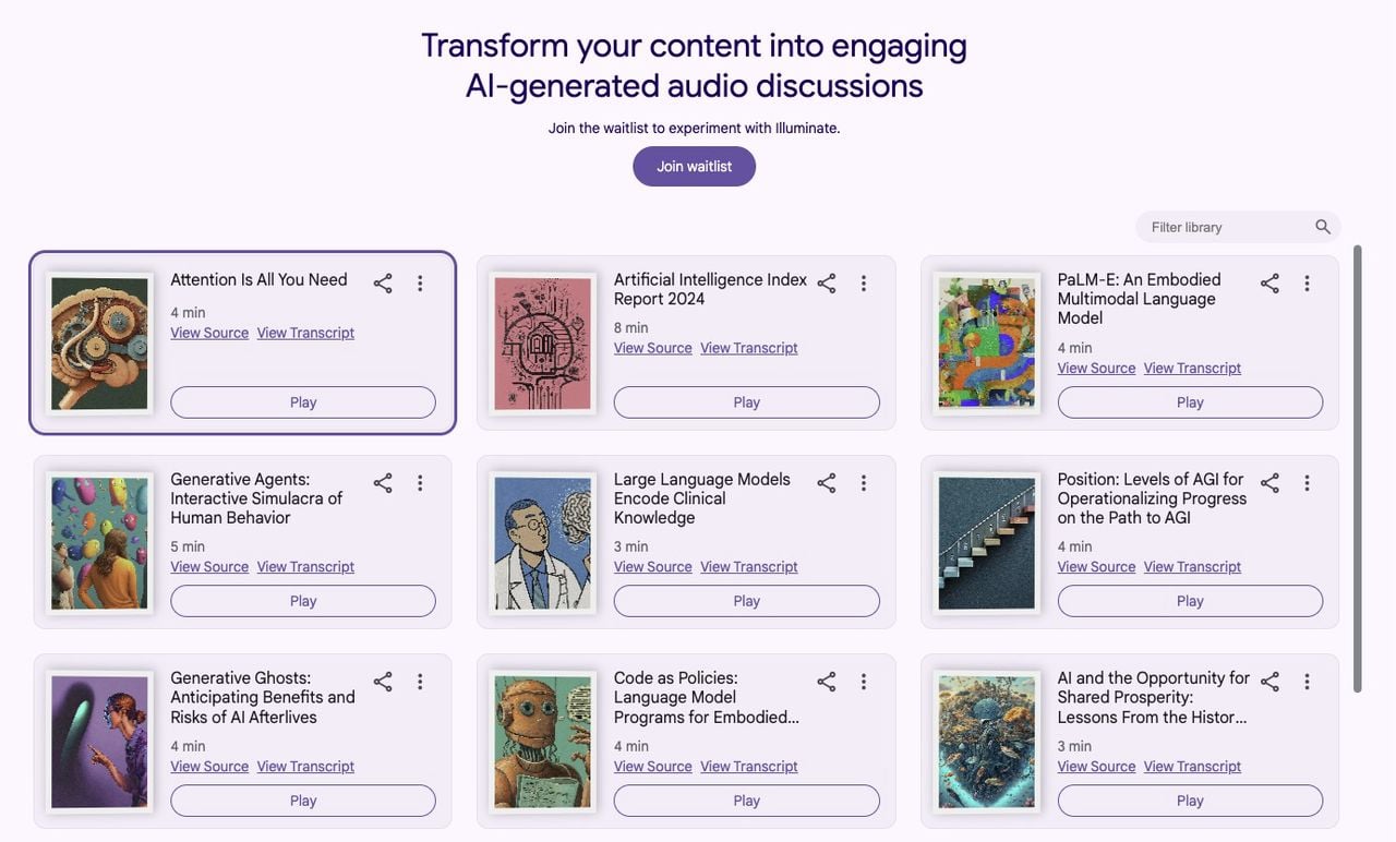 Google Illuminate AI audio learning tool