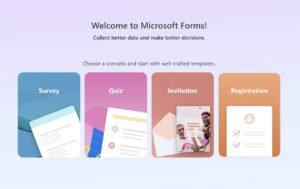 Expanded template library Microsoft Forms