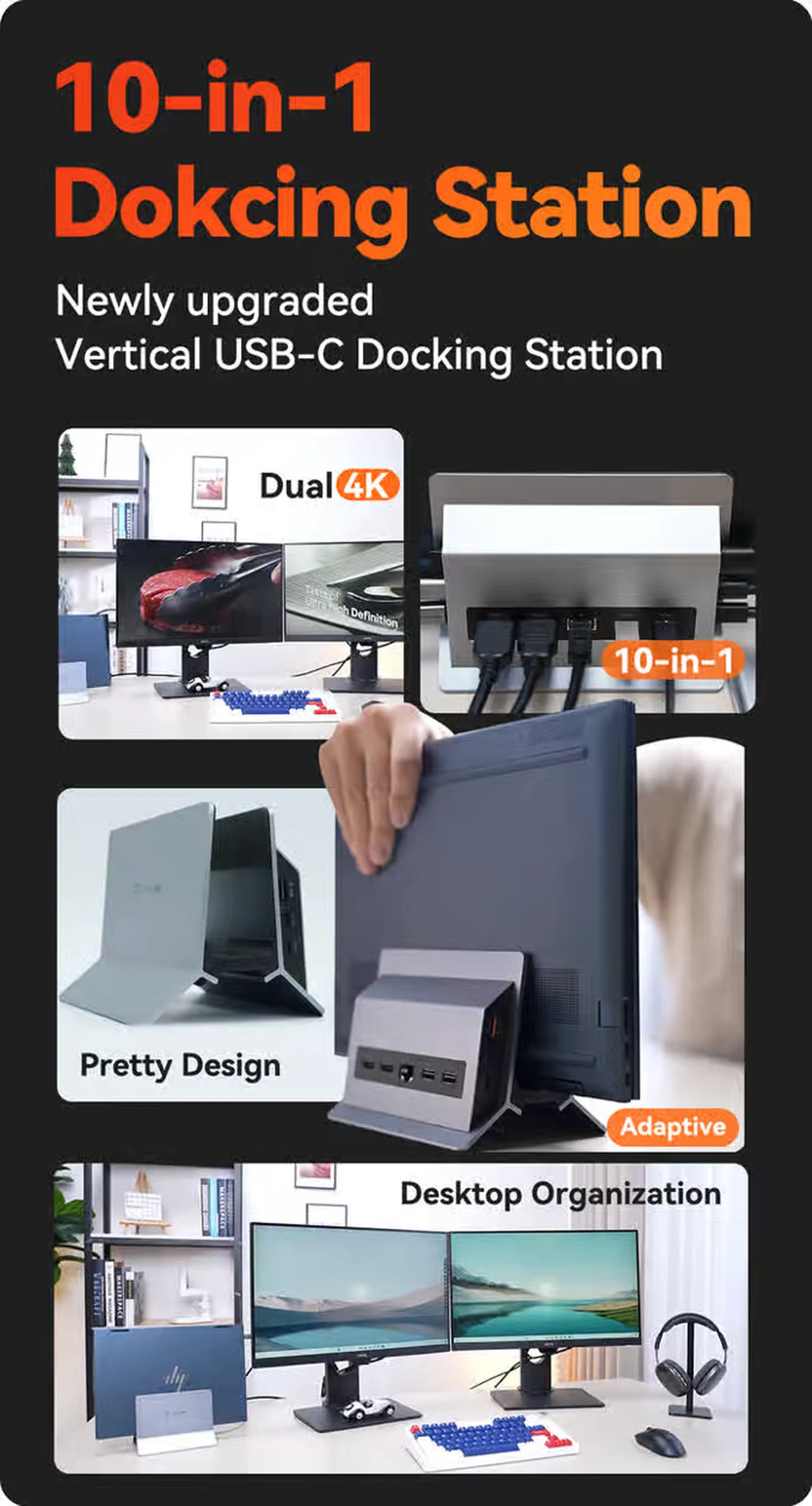 TobenONE 10-in-1 USB-C Docking Station features